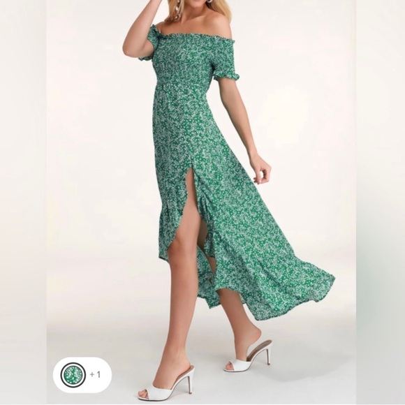 Lulu’s M Green Floral Midi Dress - Picture 4 of 8